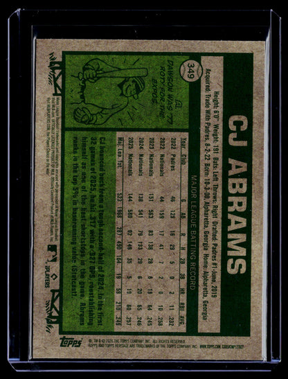 2026 Topps Heritage #349 CJ Abrams Chrome Burgundy Sparkle Refractors