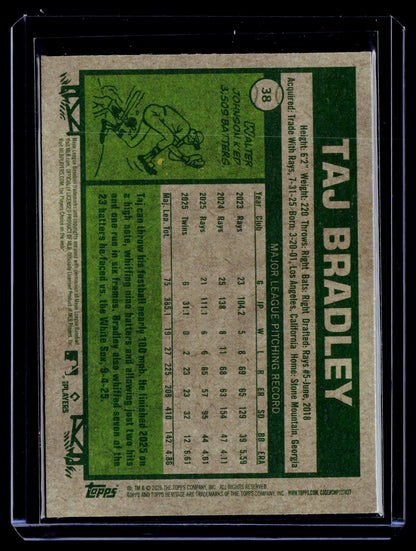 2026 Topps Heritage #38 Taj Bradley Chrome Aqua Sparkle Refractors