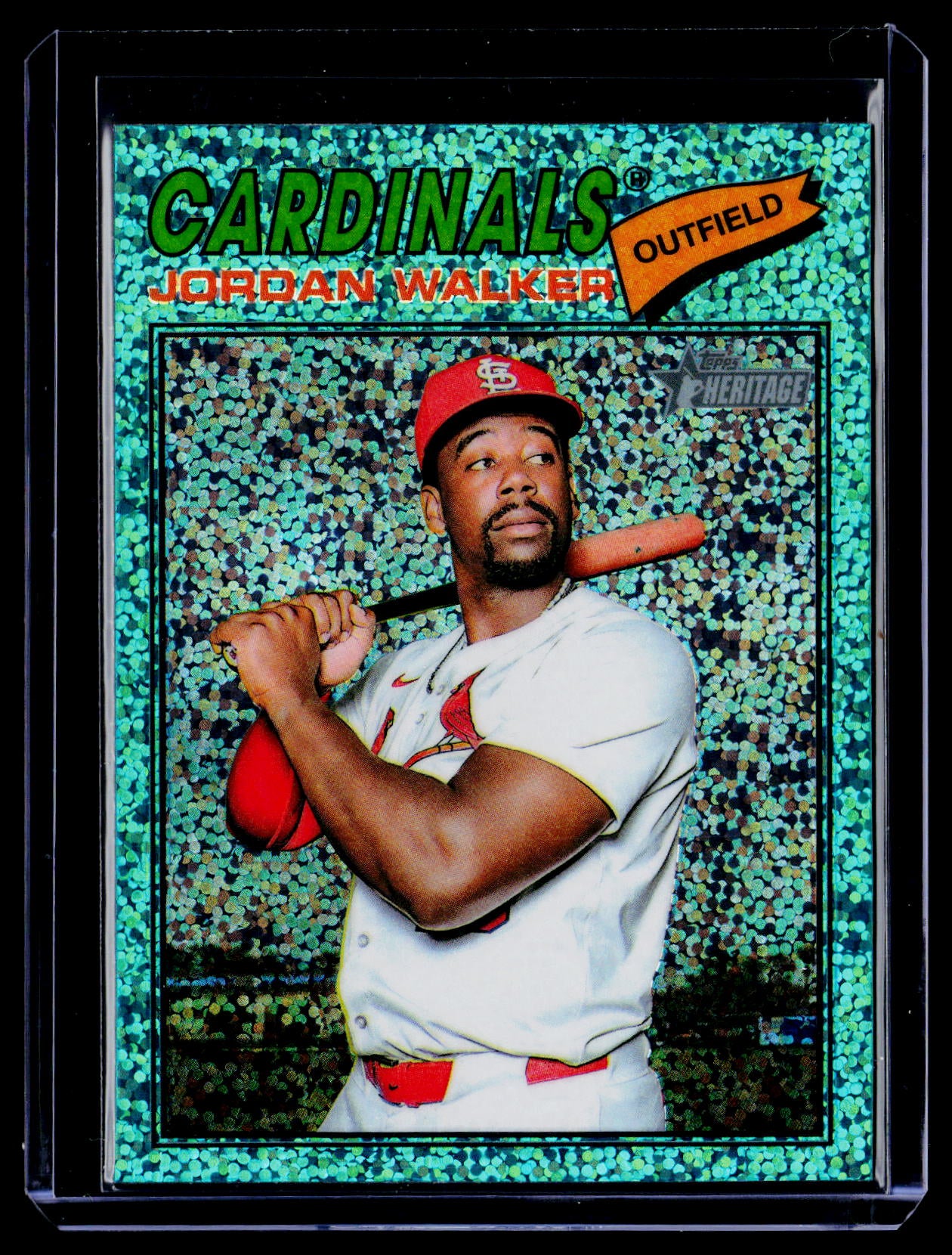 2026 Topps Heritage #399 Jordan Walker Chrome Aqua Sparkle Refractors