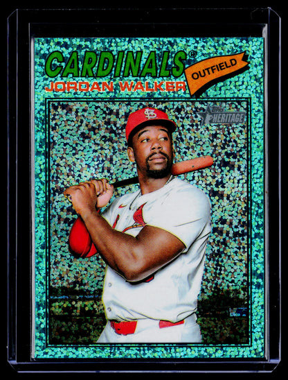 2026 Topps Heritage #399 Jordan Walker Chrome Aqua Sparkle Refractors