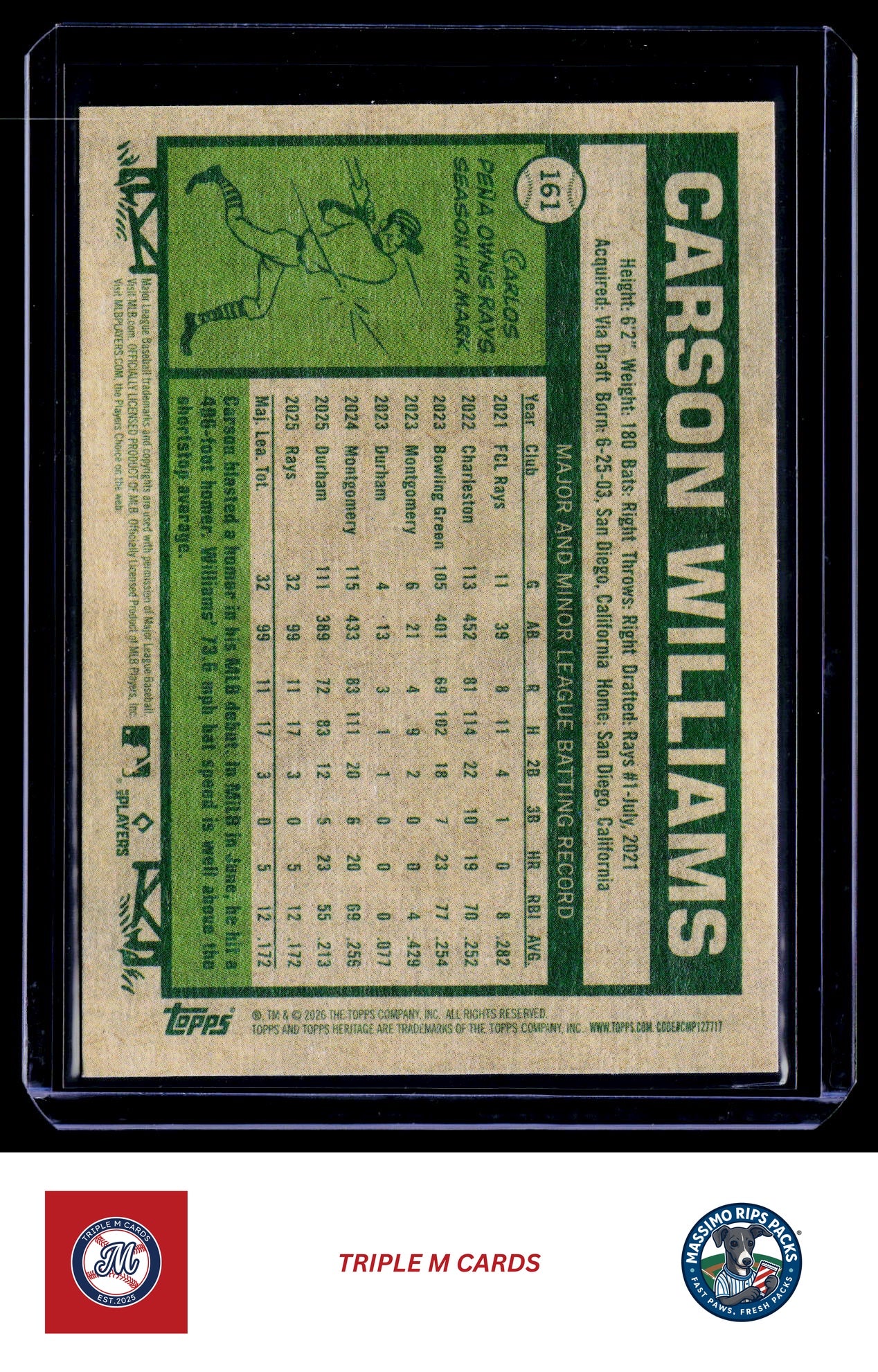 2026 Topps Heritage #161 Carson Williams