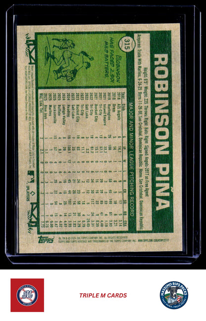 2026 Topps Heritage #315 Robinson Pina