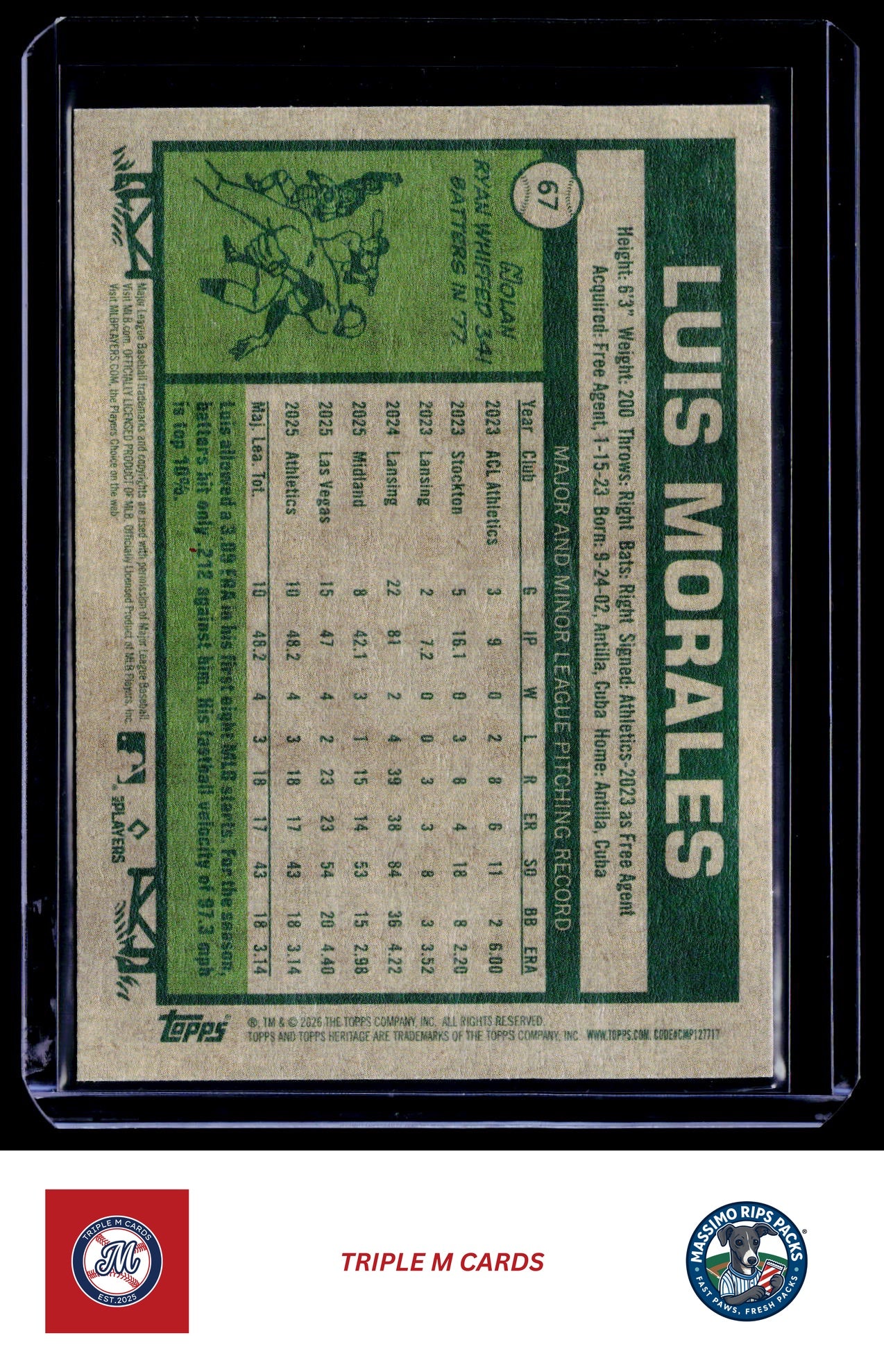 2026 Topps Heritage #67 Luis Morales