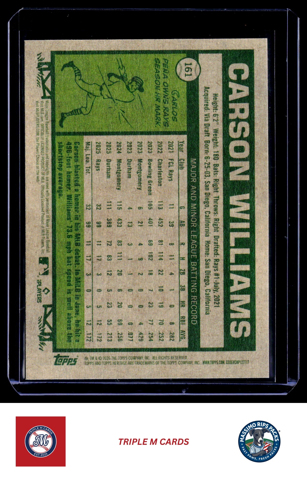 2026 Topps Heritage #161 Carson Williams