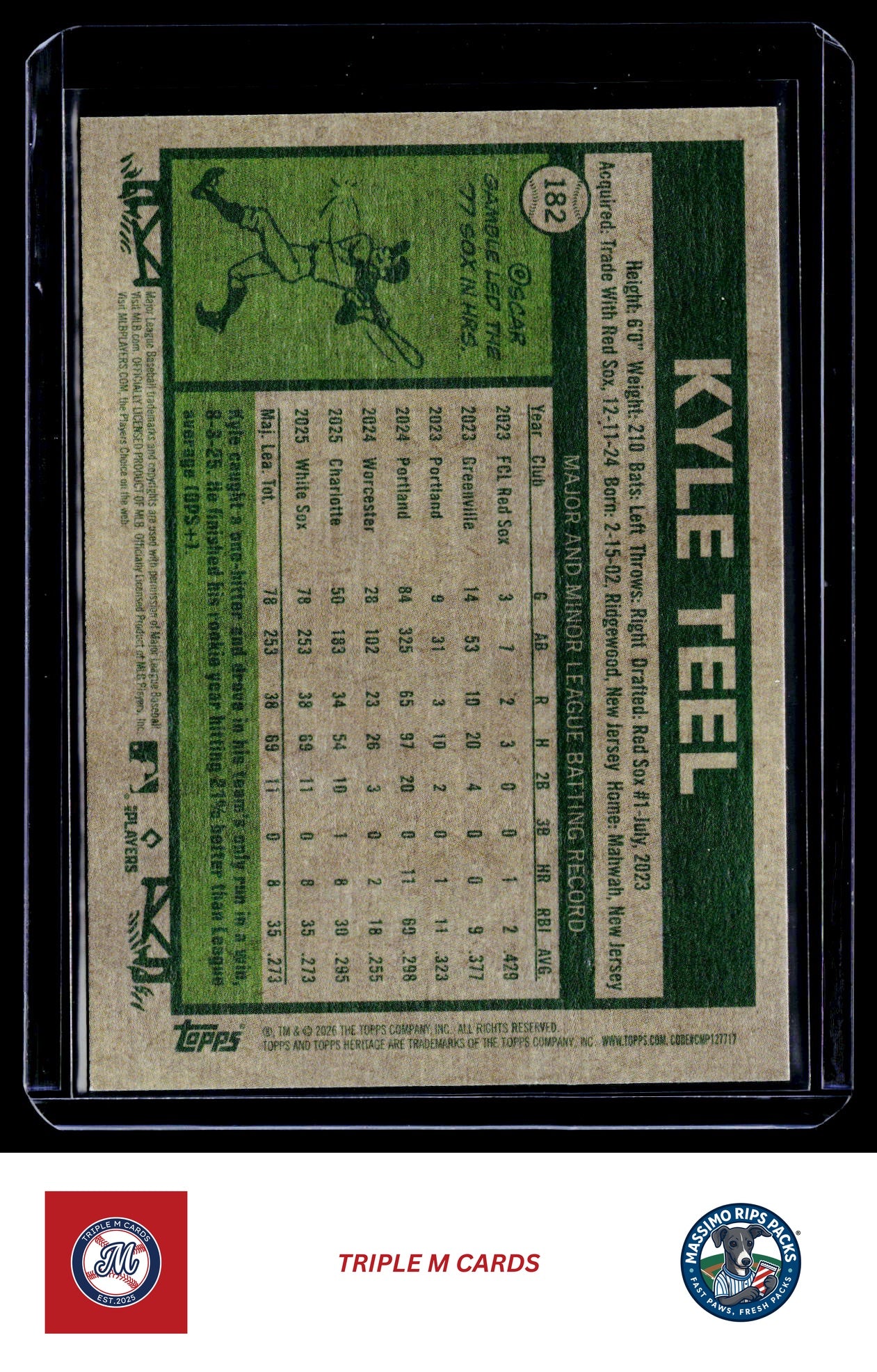 2026 Topps Heritage #182 Kyle Teel