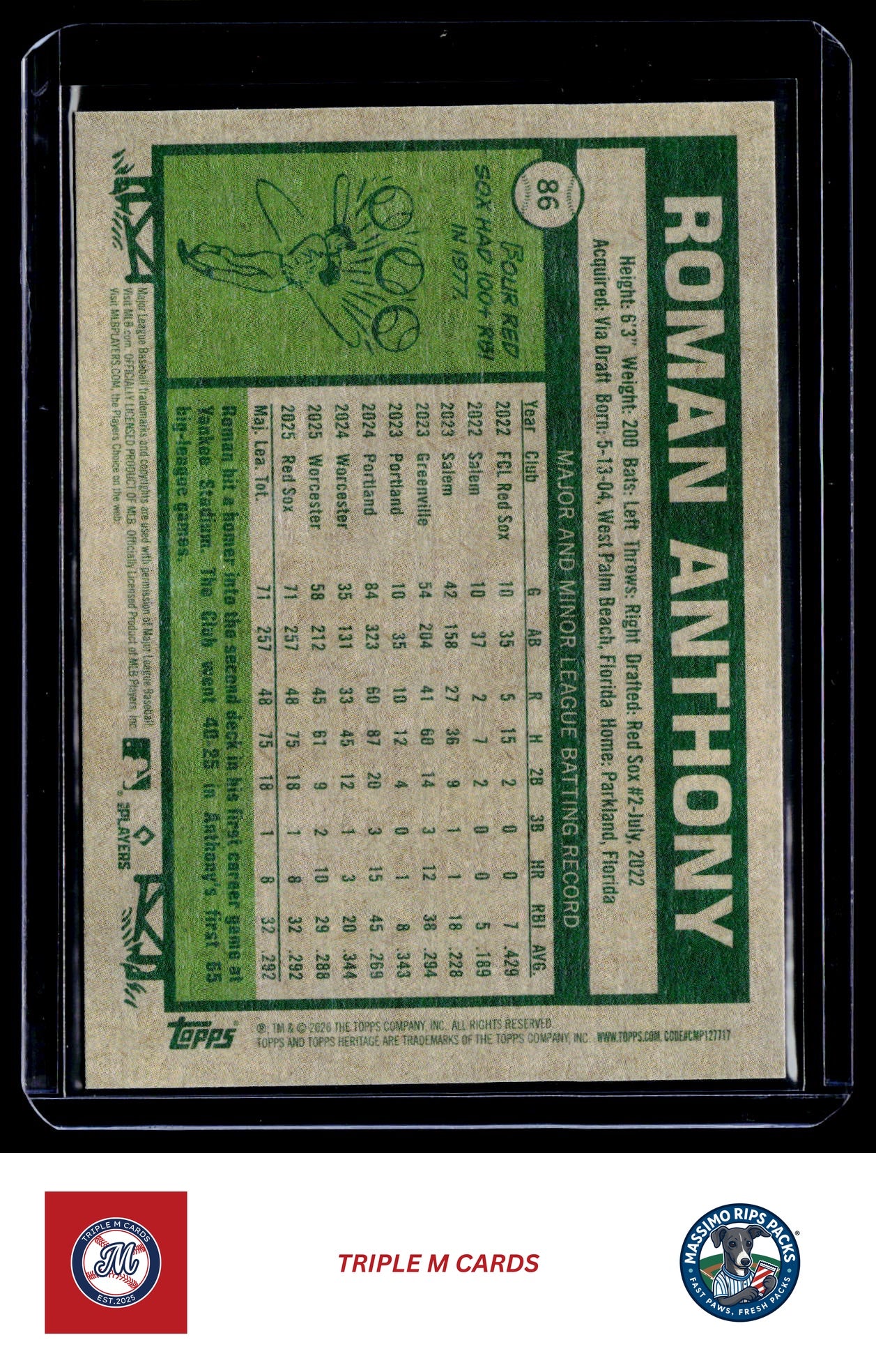 2026 Topps Heritage #86 Roman Anthony