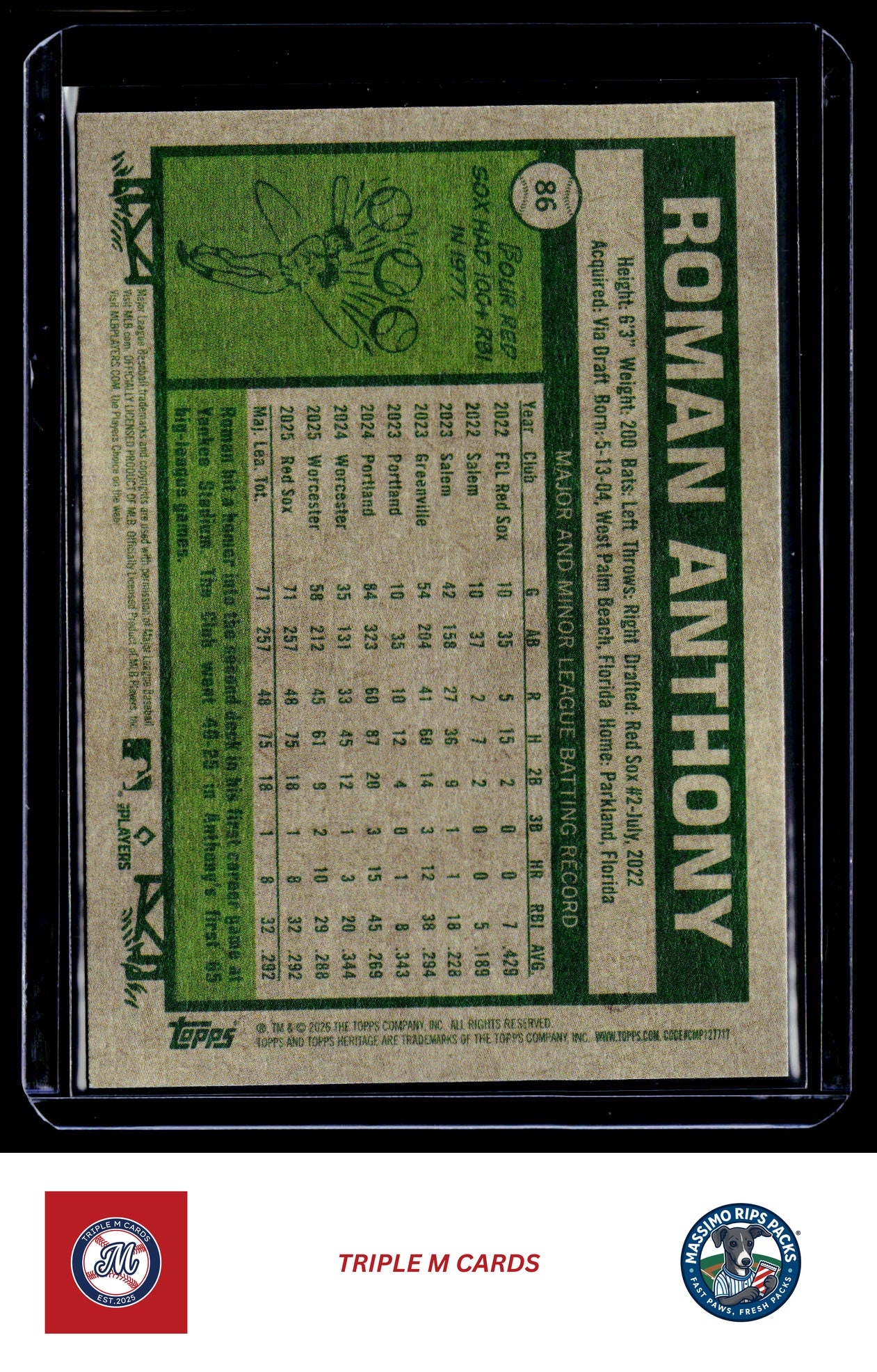 2026 Topps Heritage #86 Roman Anthony