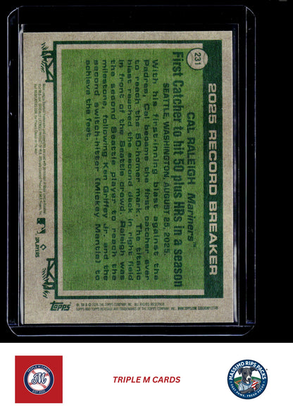 2026 Topps Heritage #231 Cal Raleigh