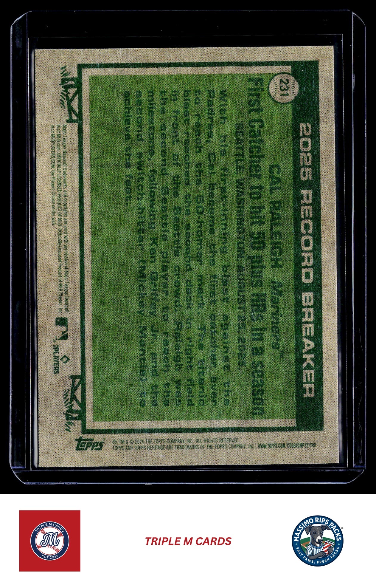 2026 Topps Heritage #231 Cal Raleigh