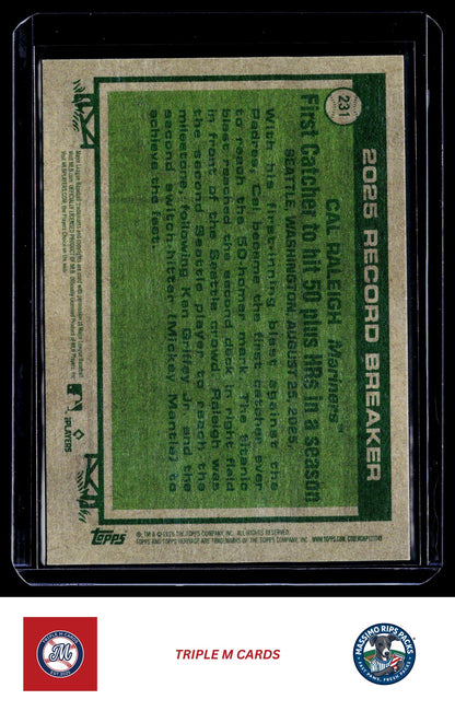 2026 Topps Heritage #231 Cal Raleigh