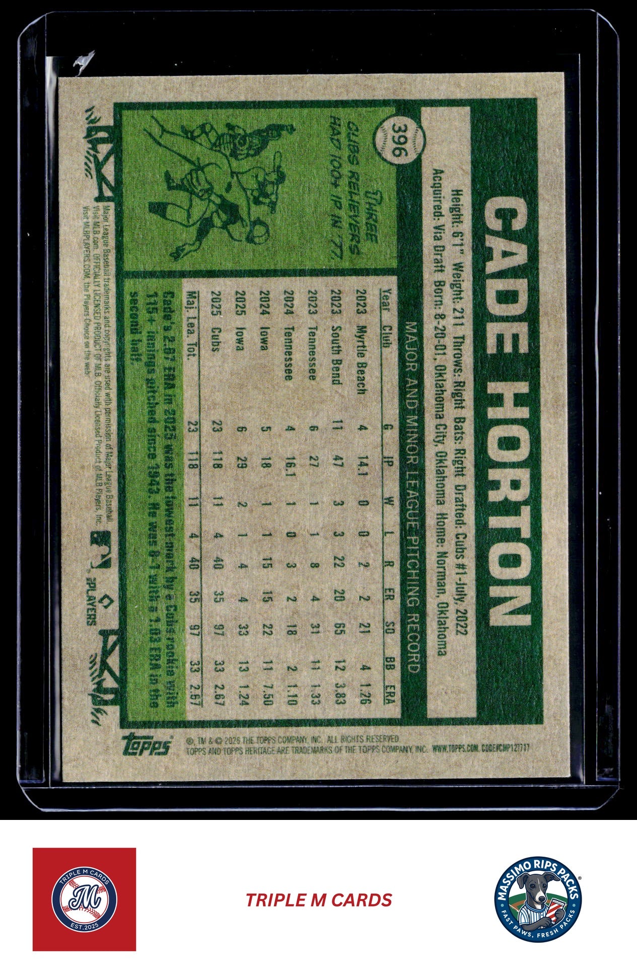 2026 Topps Heritage #396 Cade Horton