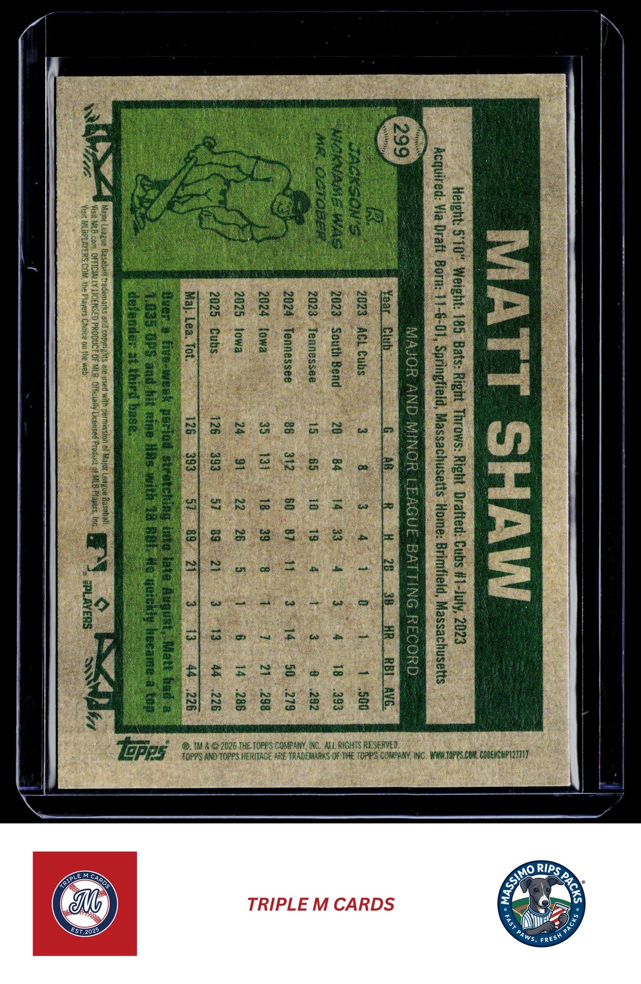 2026 Topps Heritage #299 Matt Shaw