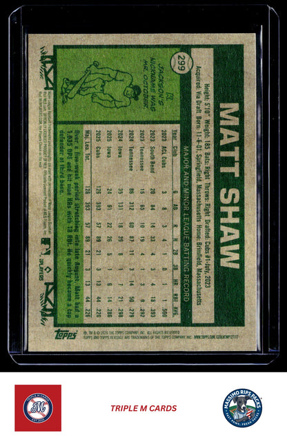 2026 Topps Heritage #299 Matt Shaw