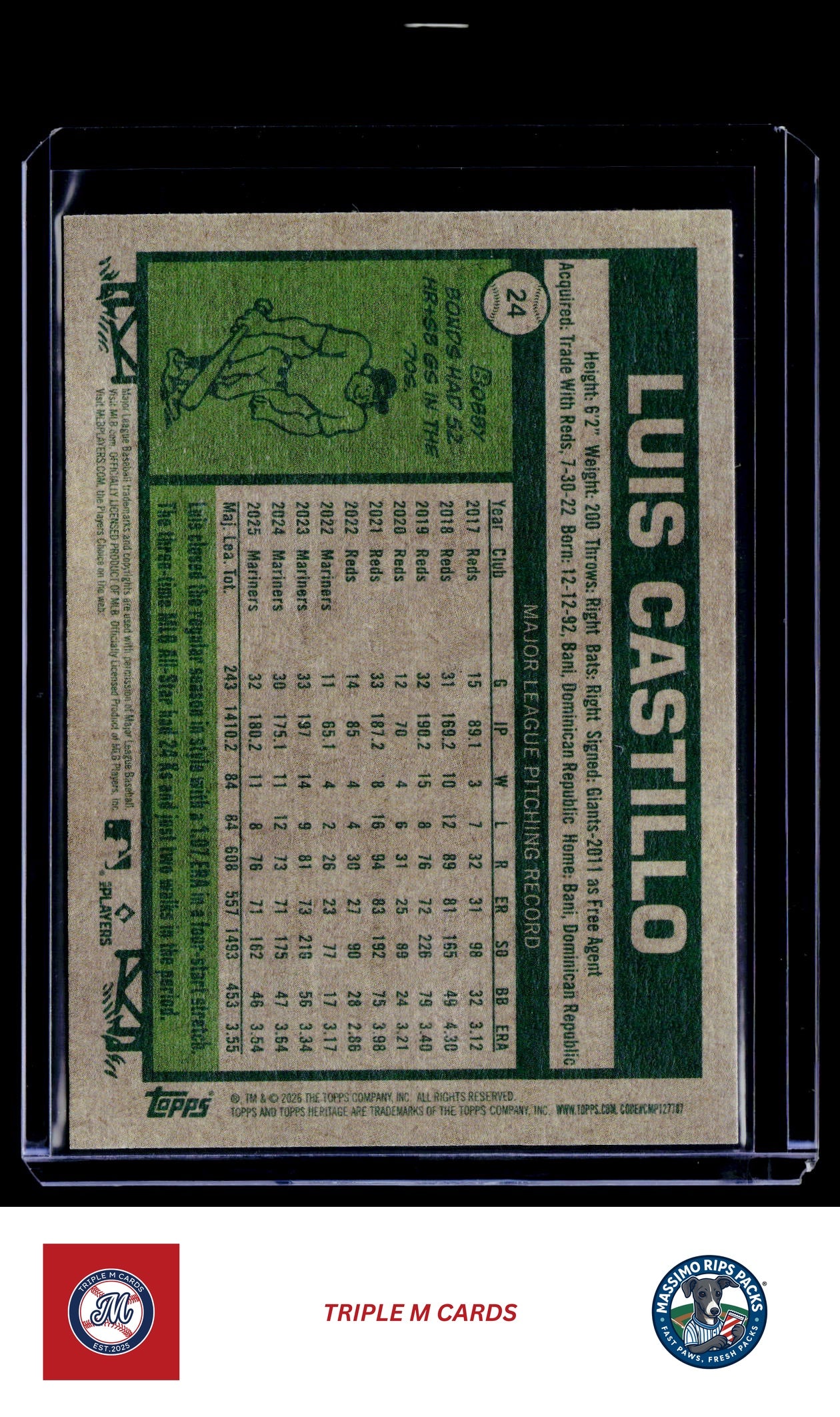 2026 Topps Heritage #24 Luis Castillo