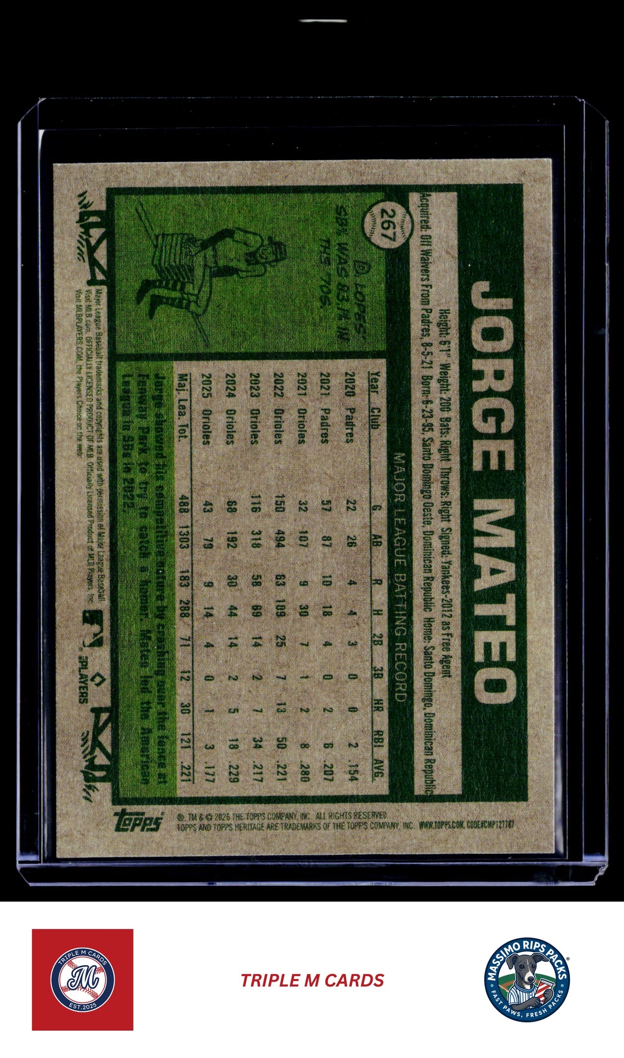2026 Topps Heritage #267 Jorge Mateo