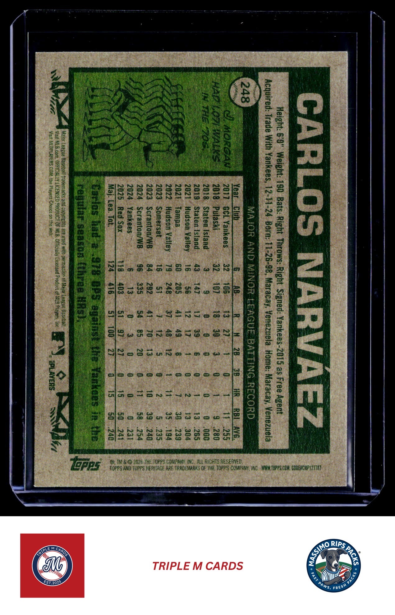 2026 Topps Heritage #248 Carlos Narváez