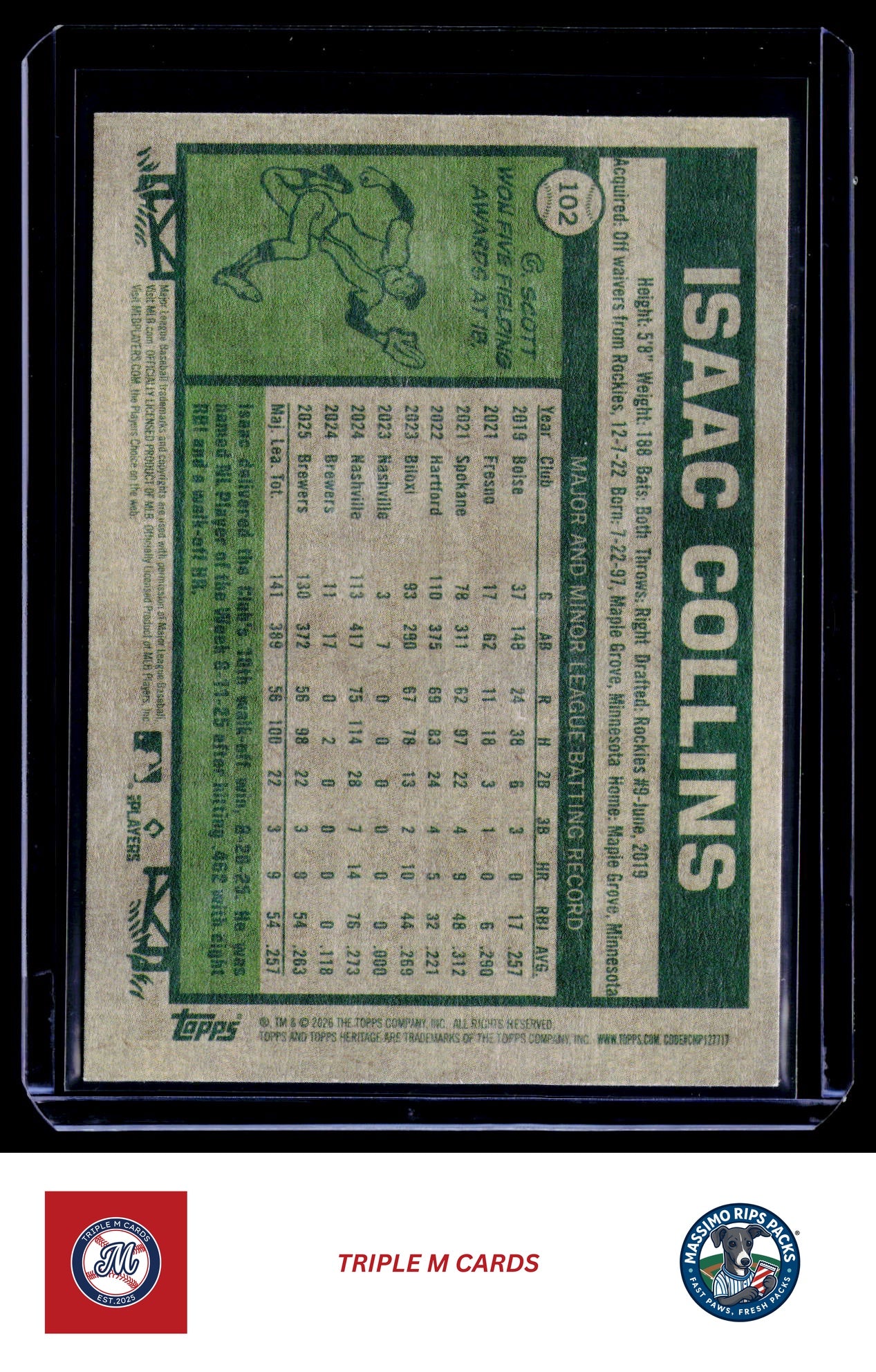 2026 Topps Heritage #102 Isaac Collins