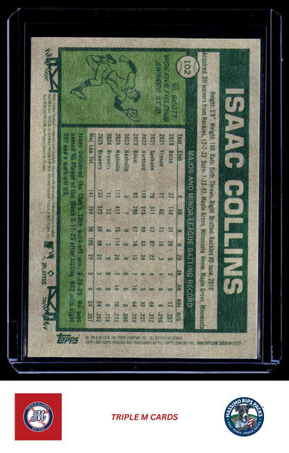 2026 Topps Heritage #102 Isaac Collins