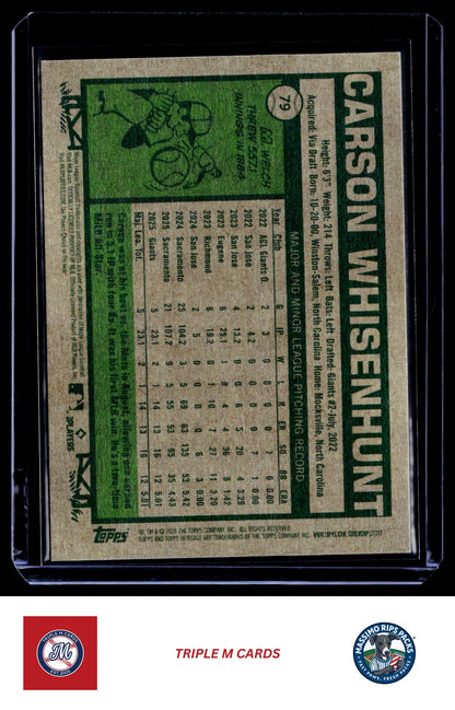 2026 Topps Heritage #79 Carson Whisenhunt