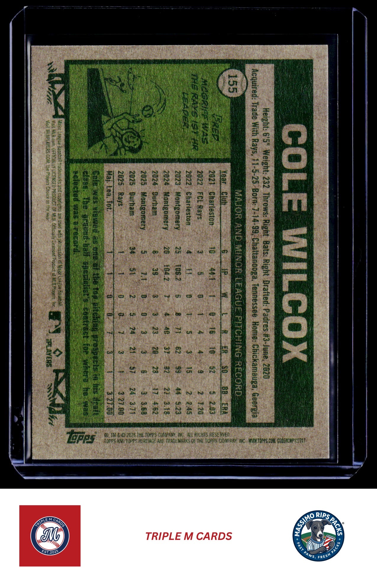 2026 Topps Heritage #155 Cole Wilcox
