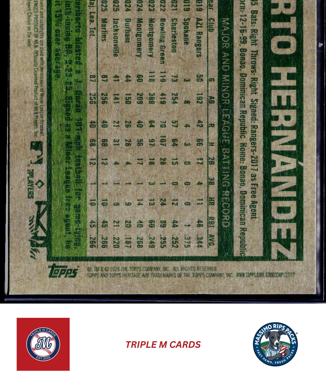 2026 Topps Heritage #323 Heriberto Hernández