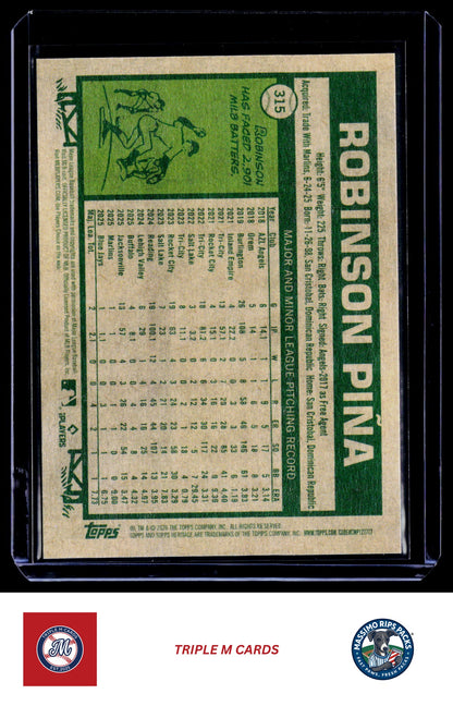 2026 Topps Heritage #315 Robinson Pina