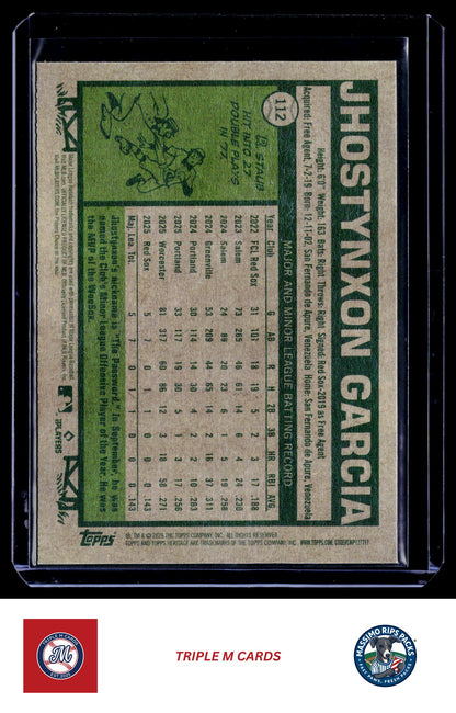 2026 Topps Heritage #112 Jhostynxon Garcia