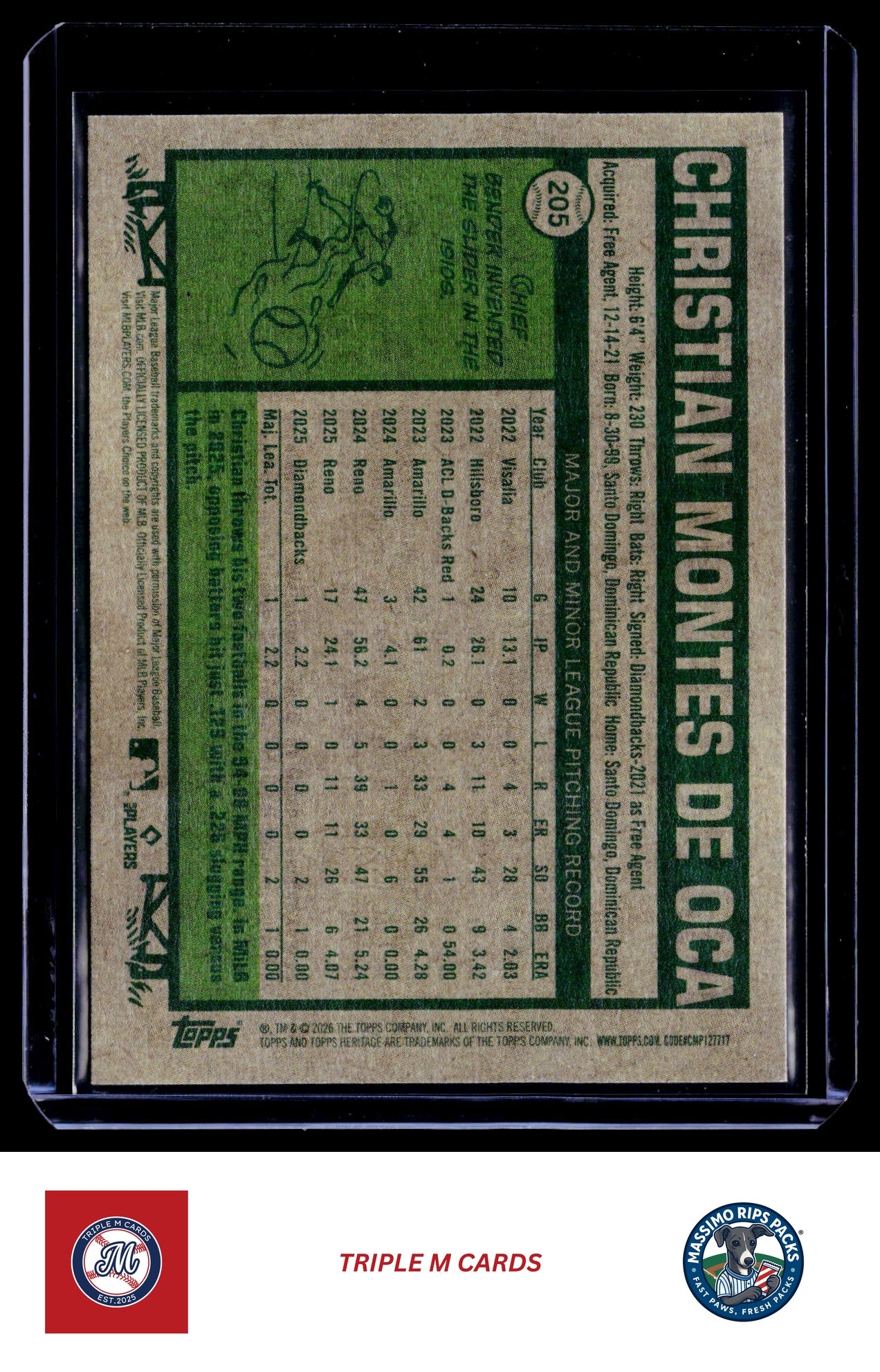 2026 Topps Heritage #205 Christian Montes De Oca