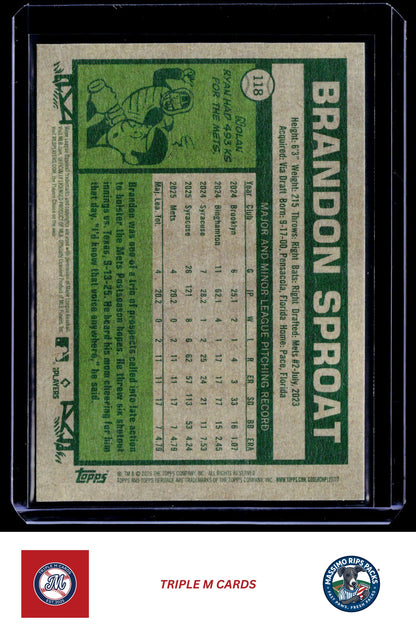 2026 Topps Heritage #118 Brandon Sproat