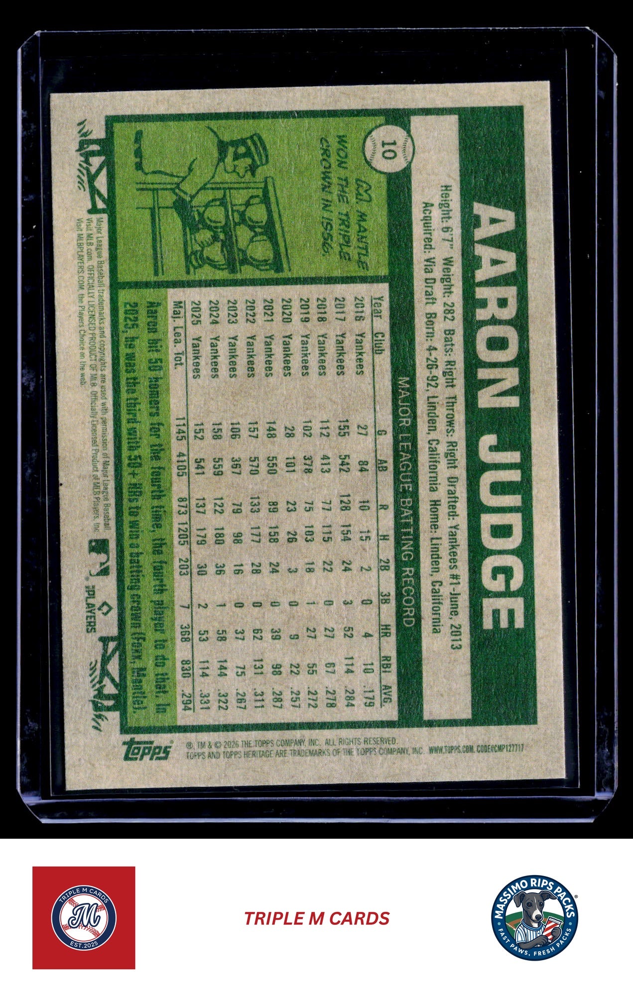 2026 Topps Heritage #10 Aaron Judge