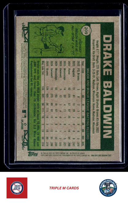 2026 Topps Heritage #209 Drake Baldwin