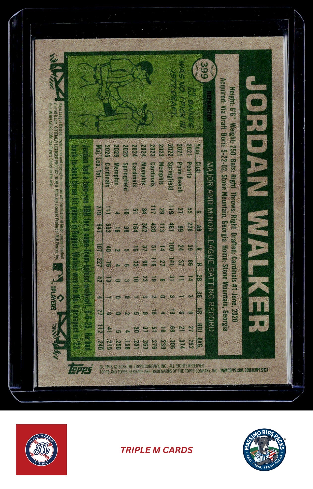 2026 Topps Heritage #399 Jordan Walker