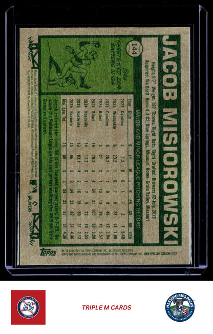 2026 Topps Heritage #144 Jacob Misiorowski