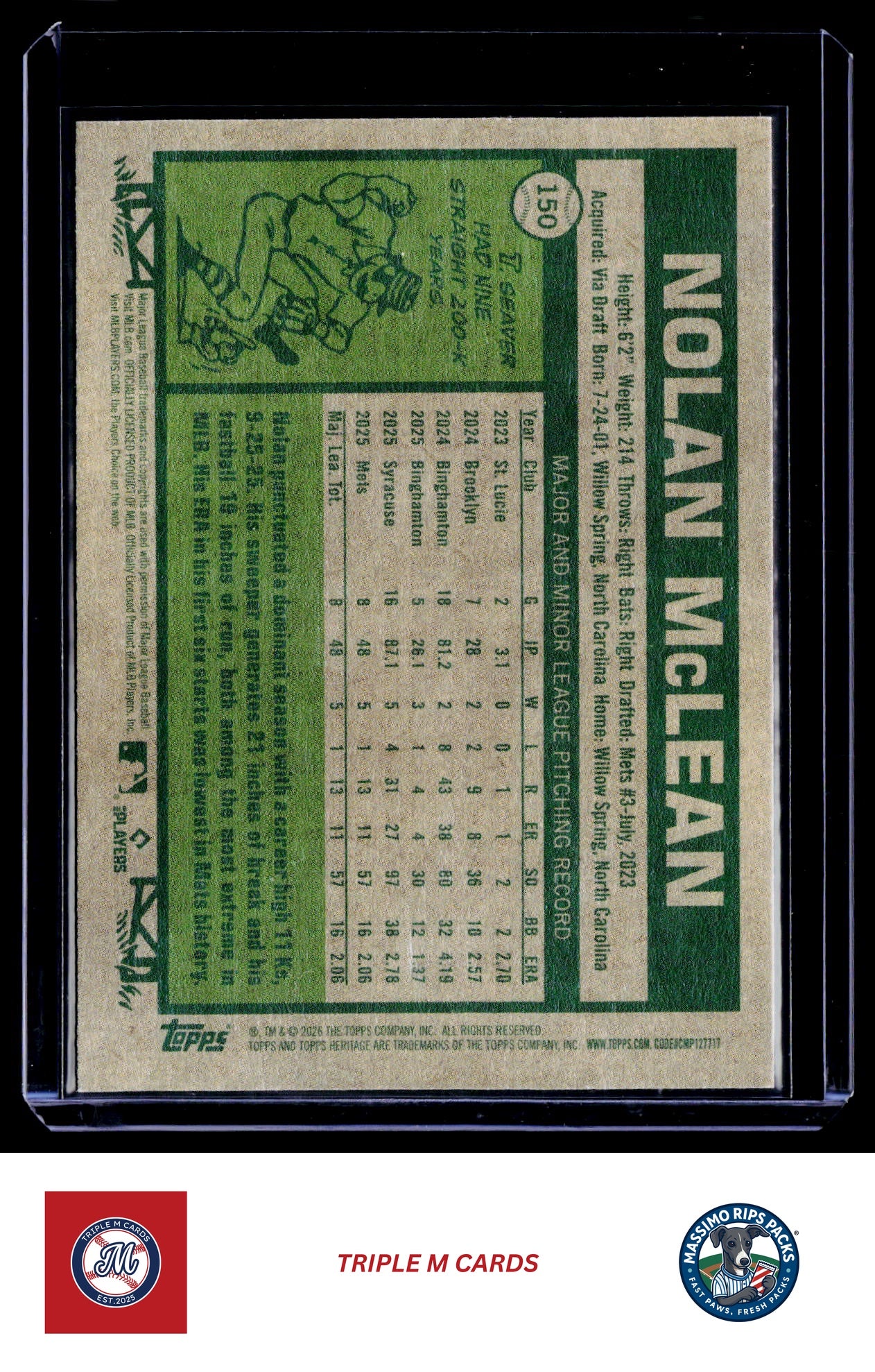 2026 Topps Heritage #150 Nolan McLean