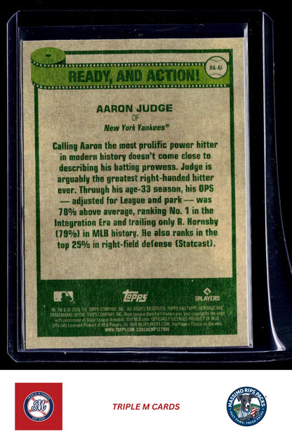 2026 Topps Heritage #RA-AJ Aaron Judge Ready, and Action!