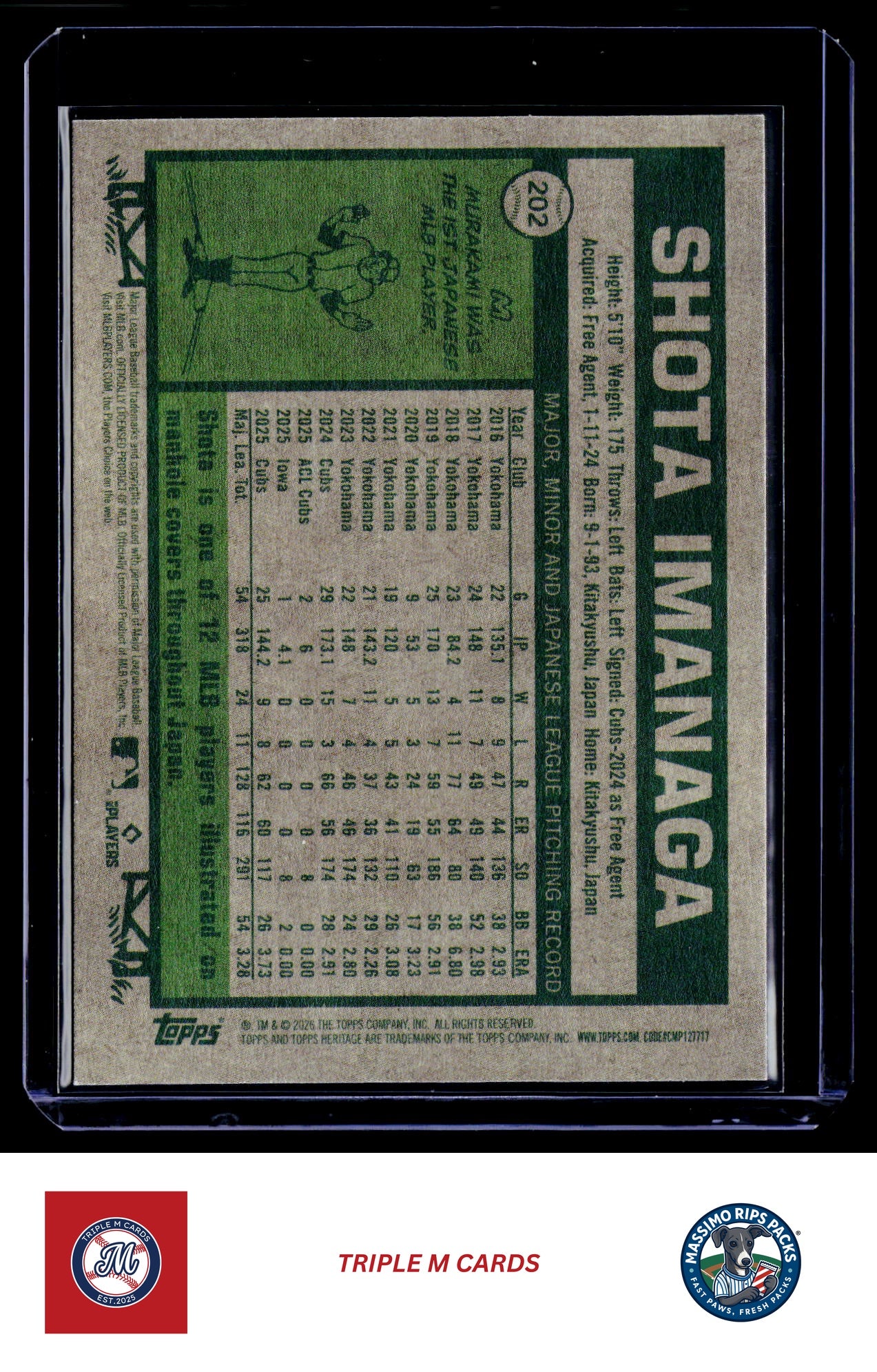 2026 Topps Heritage #202 Shota Imanaga