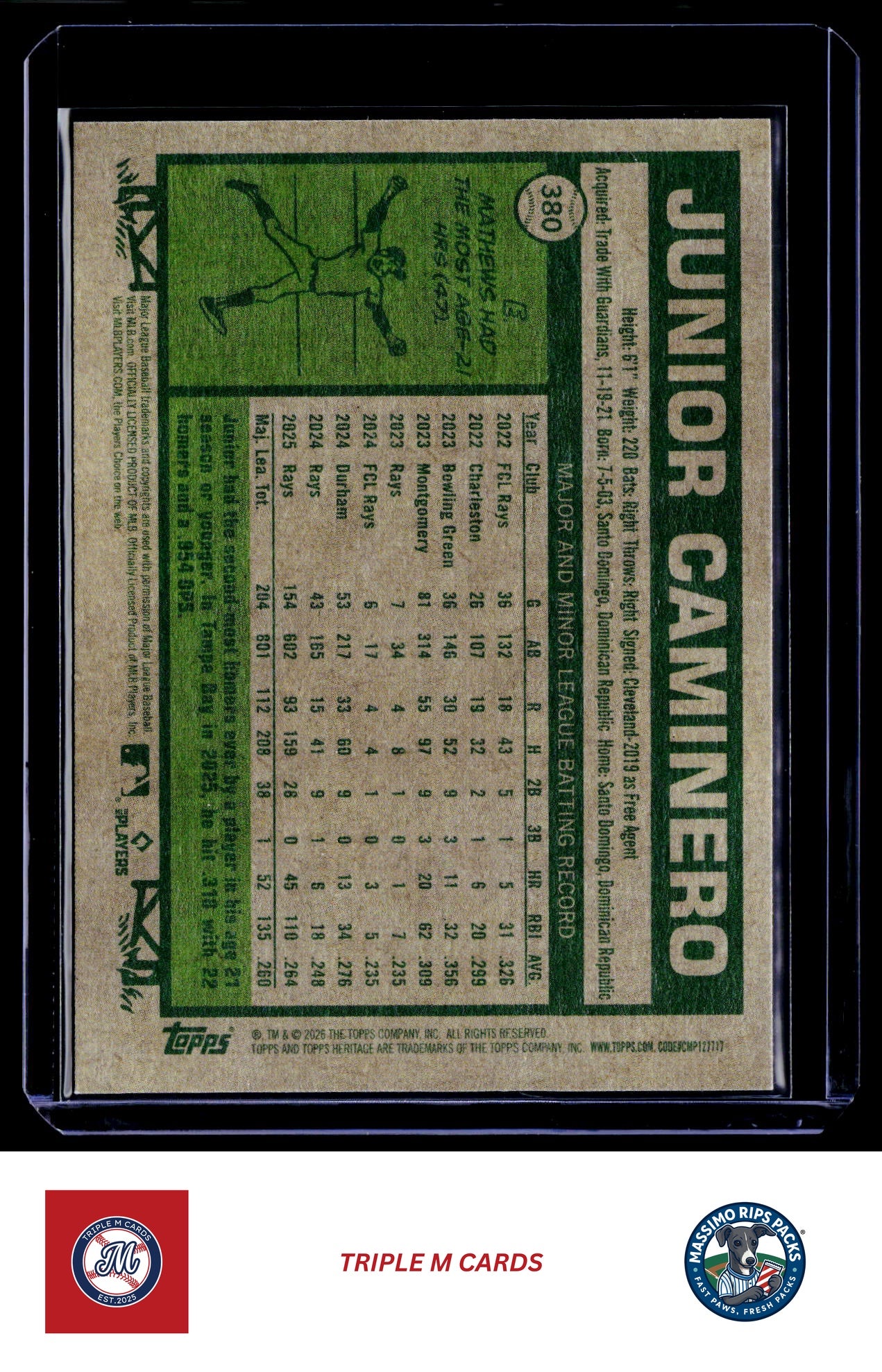2026 Topps Heritage #380 Junior Caminero
