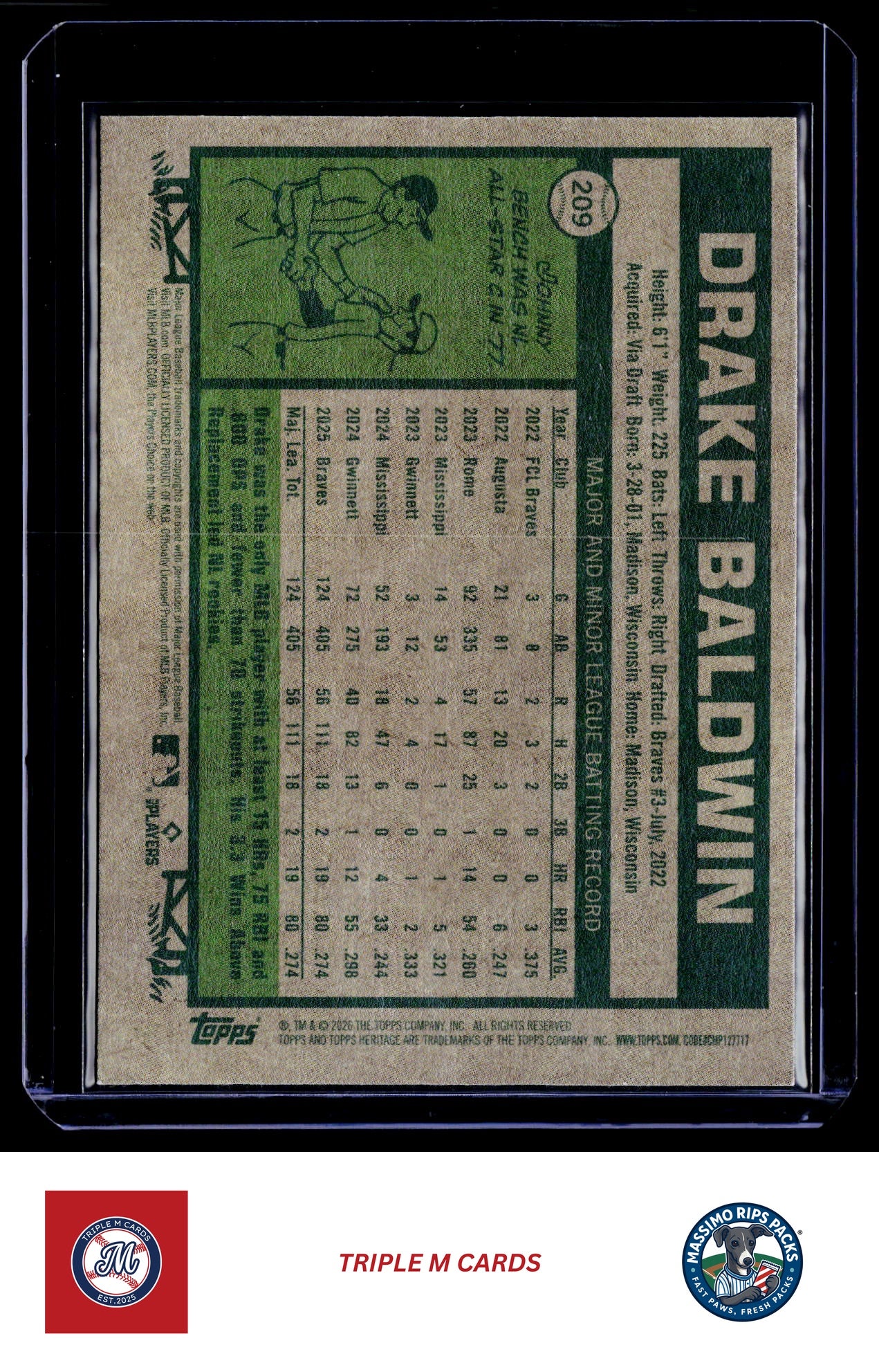 2026 Topps Heritage #209 Drake Baldwin