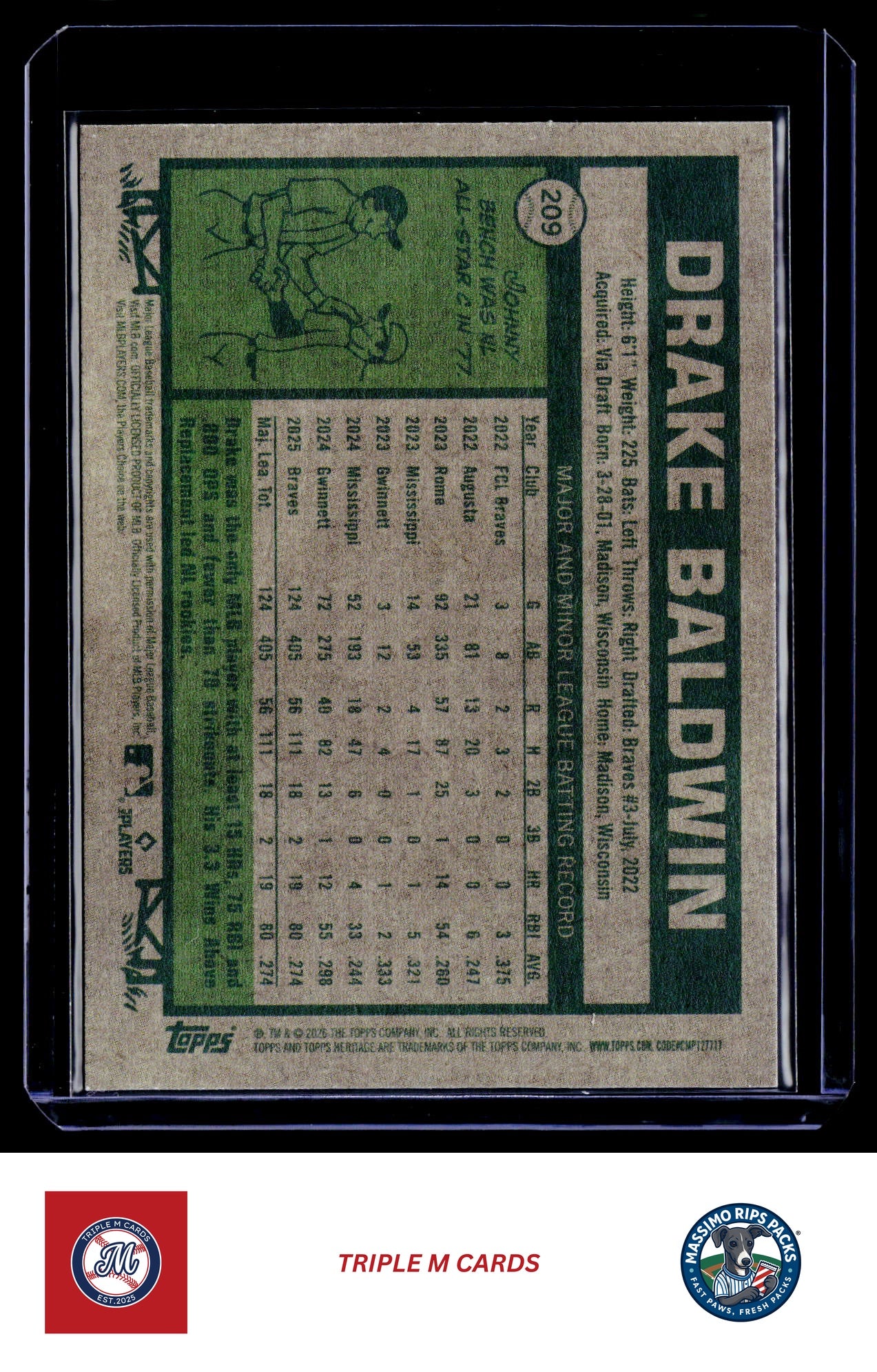 2026 Topps Heritage #209 Drake Baldwin