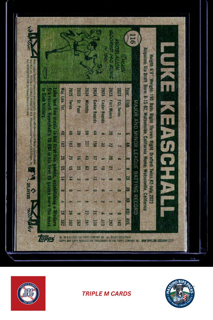 2026 Topps Heritage #116 Luke Keaschall