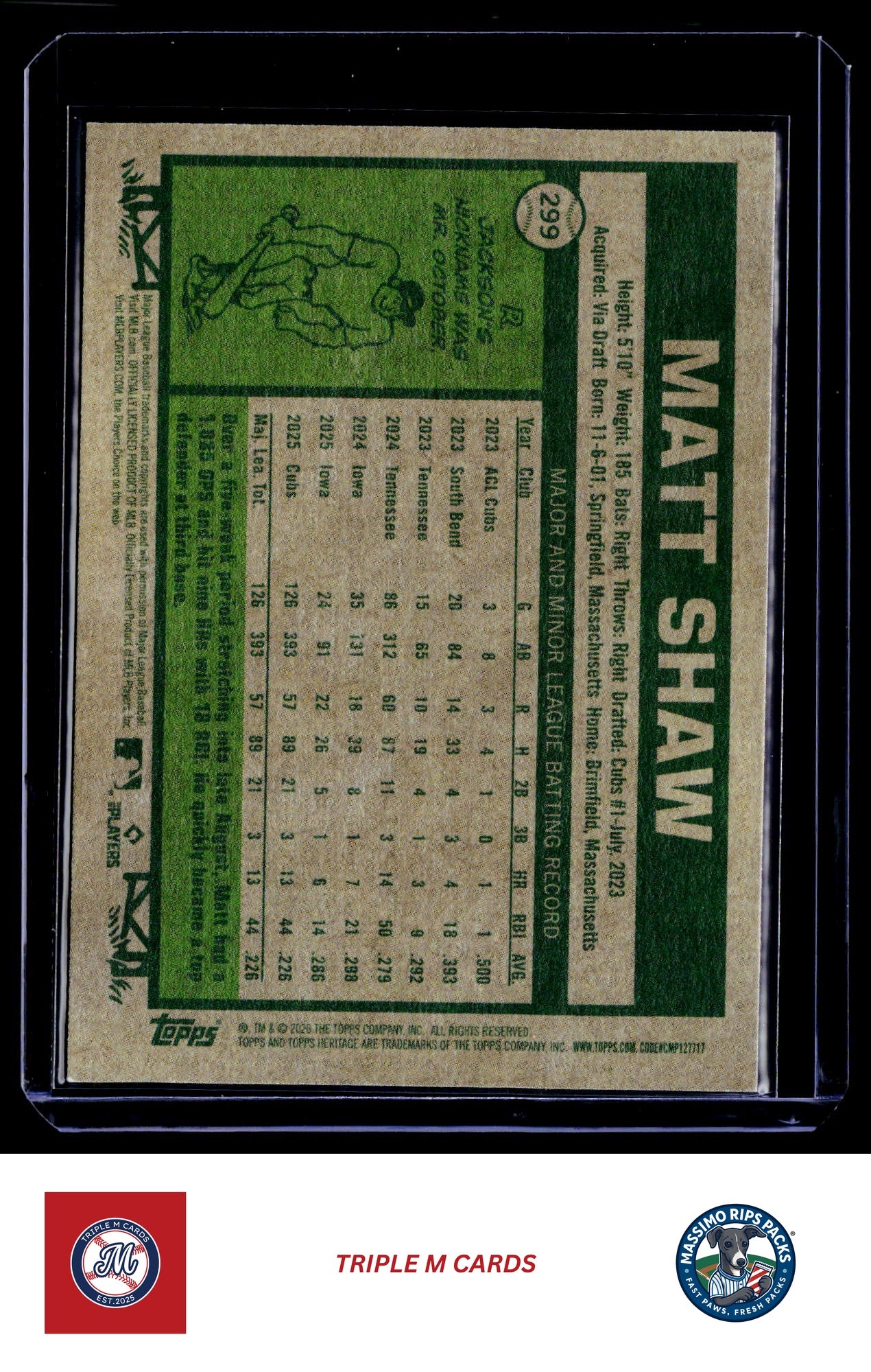 2026 Topps Heritage #299 Matt Shaw