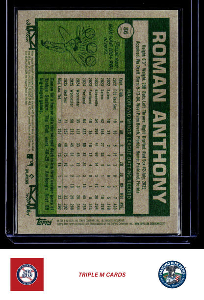 2026 Topps Heritage #86 Roman Anthony