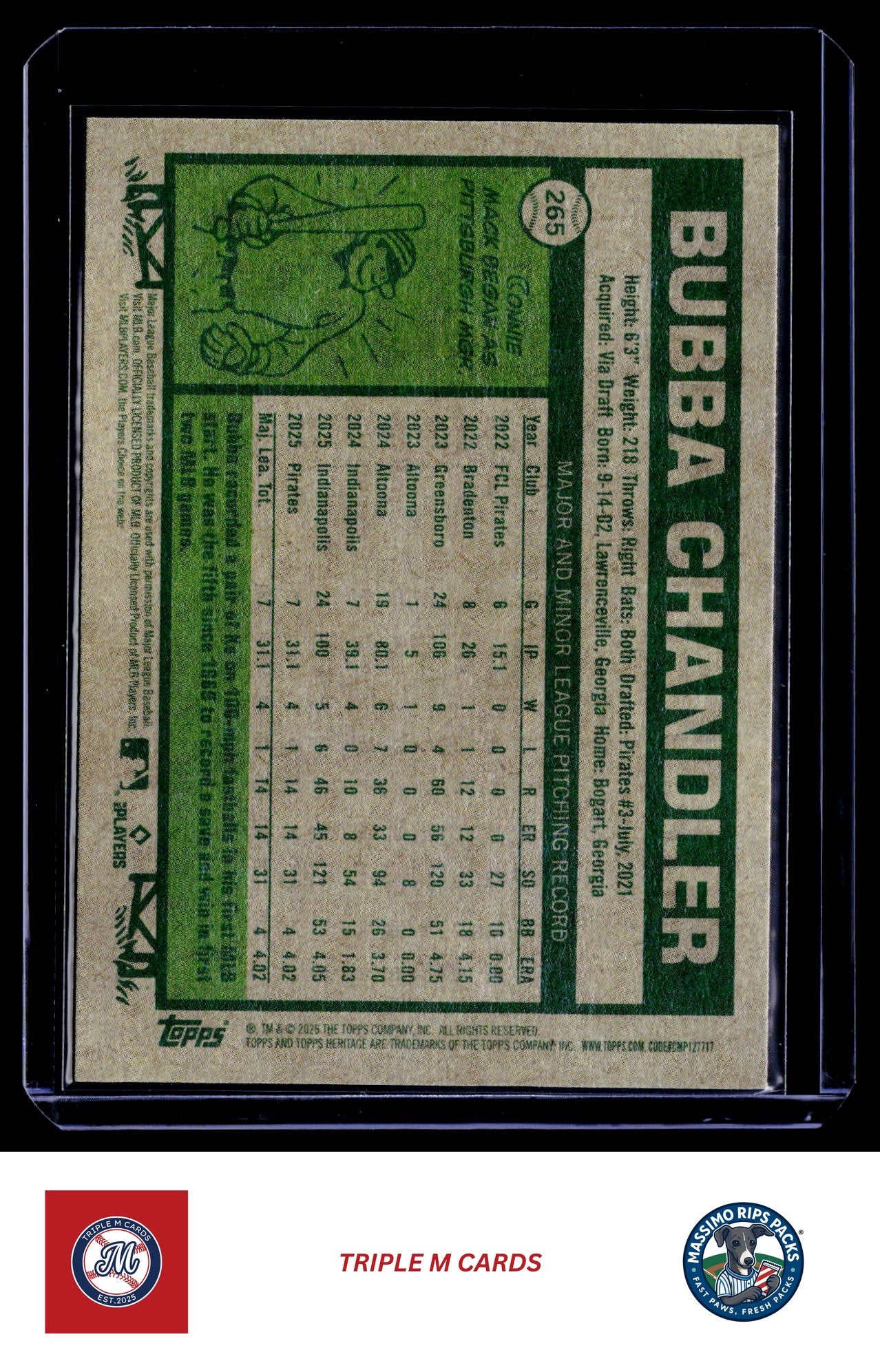 2026 Topps Heritage #265 Bubba Chandler