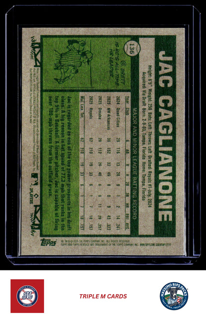 2026 Topps Heritage #136 Jac Caglianone