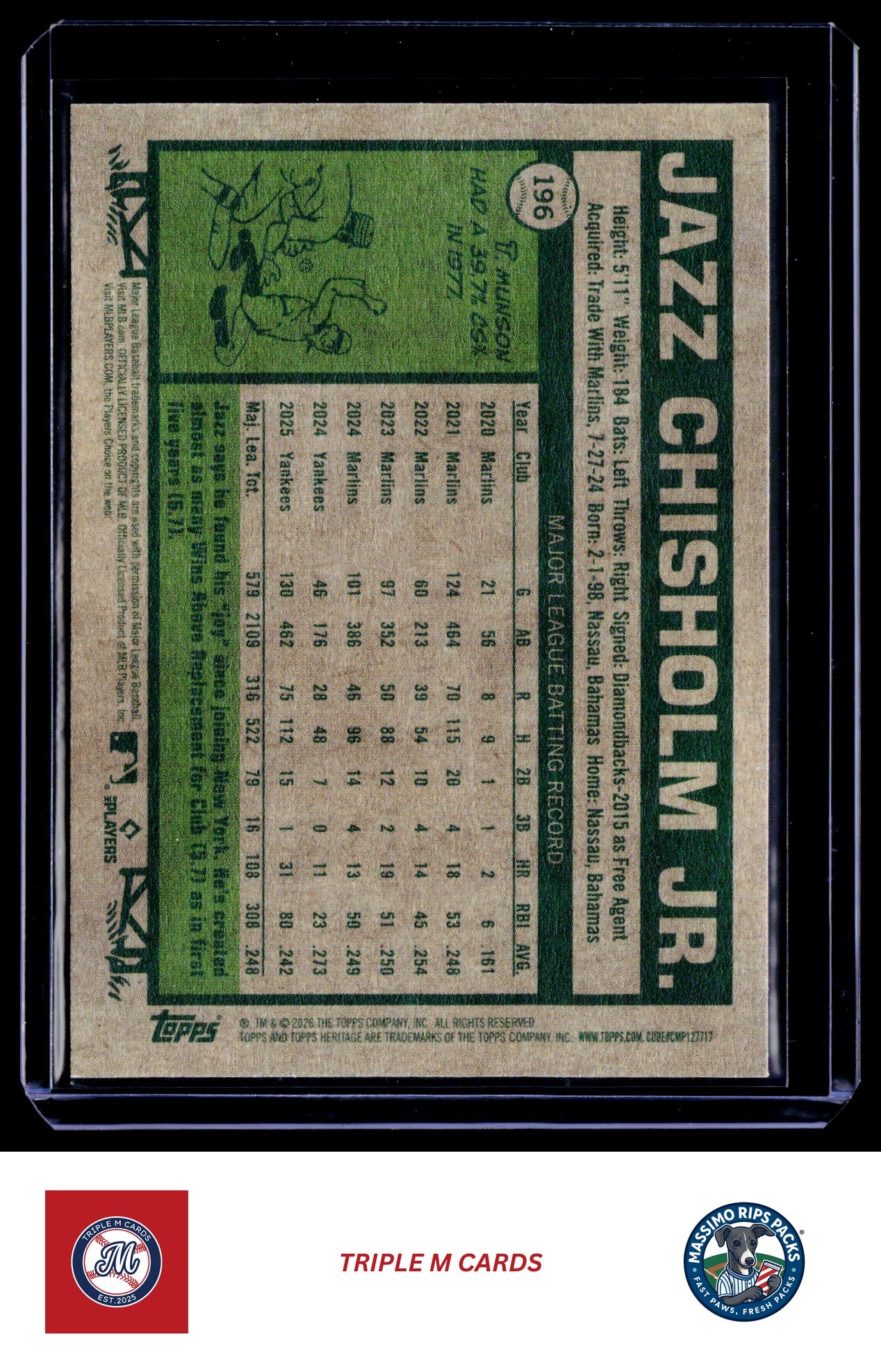 2026 Topps Heritage #196 Jazz Chisholm Jr.