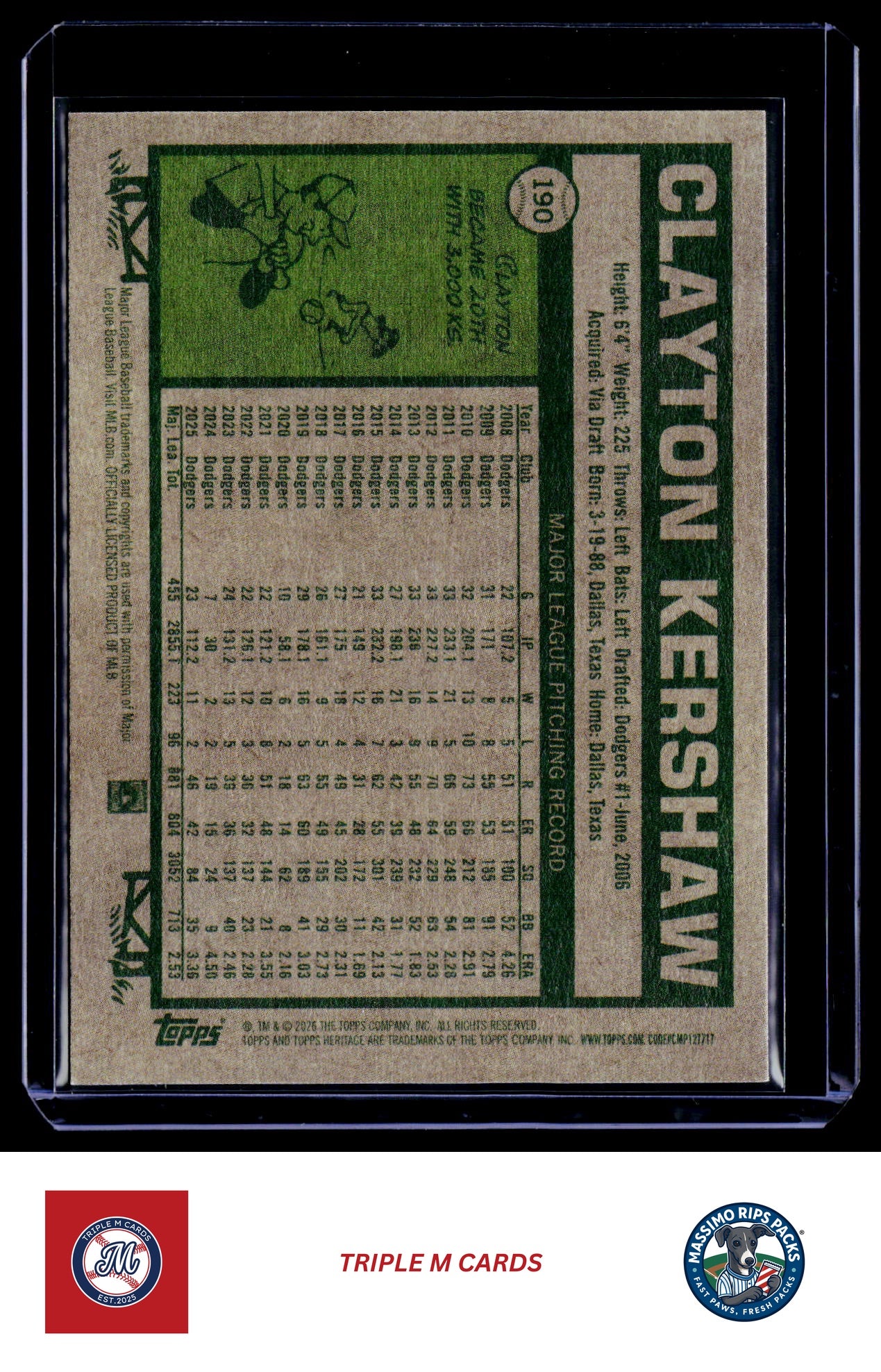 2026 Topps Heritage #190 Clayton Kershaw