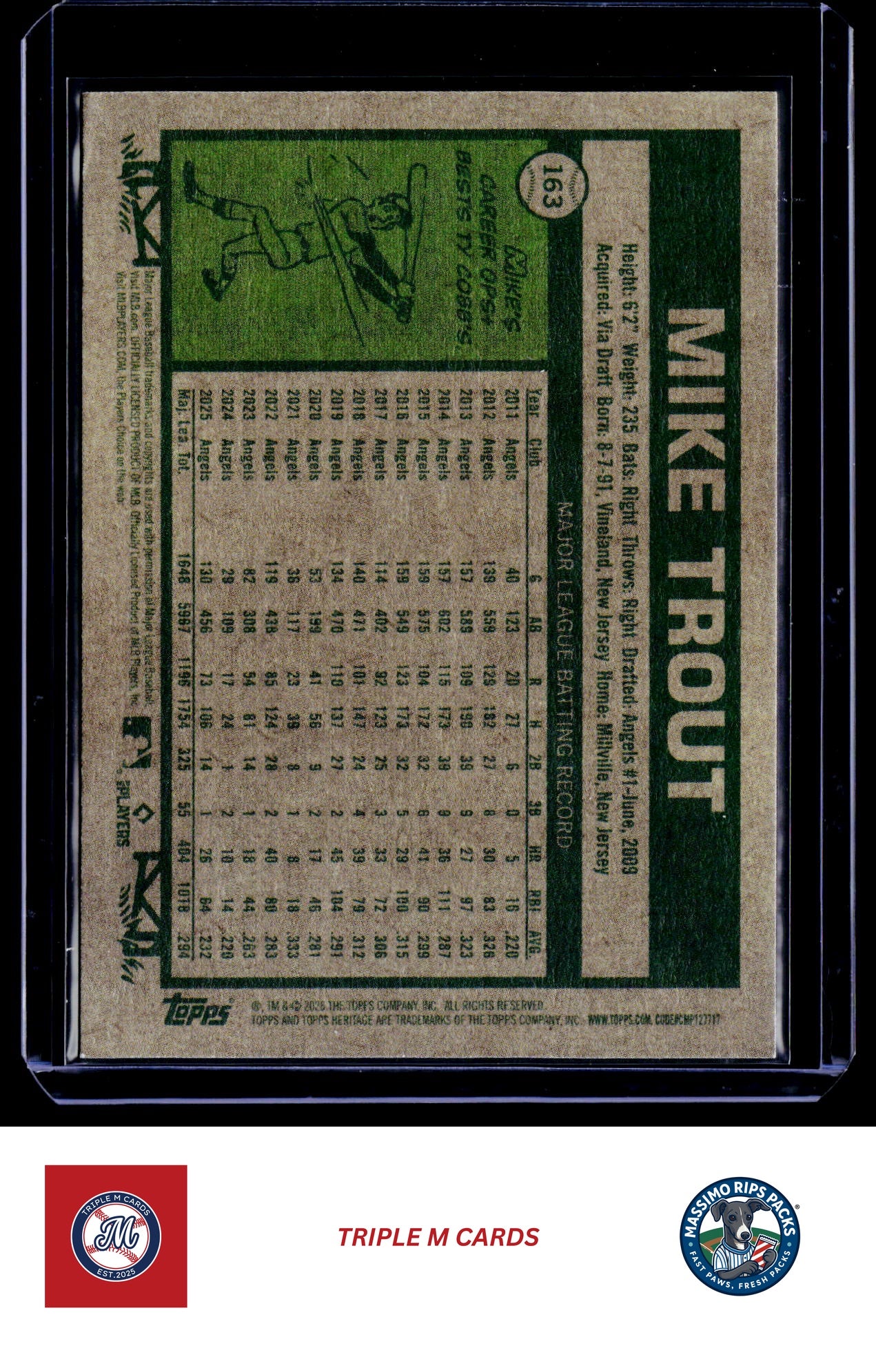 2026 Topps Heritage #163 Mike Trout