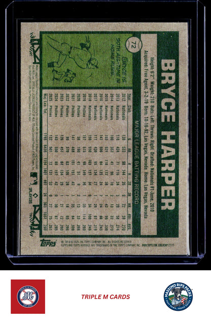 2026 Topps Heritage #72 Bryce Harper