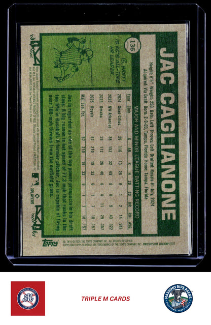 2026 Topps Heritage #136 Jac Caglianone