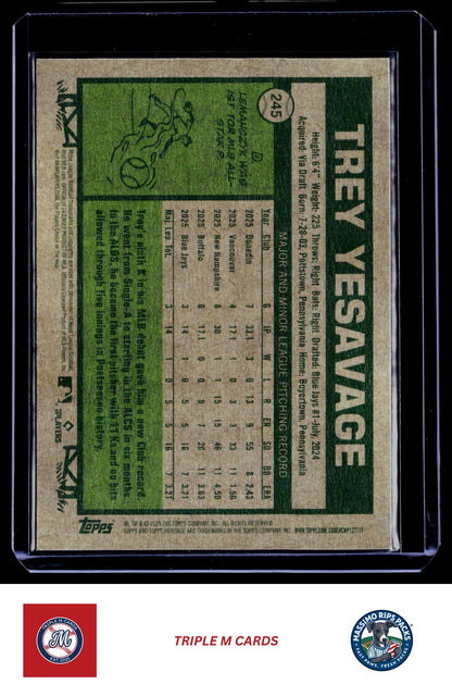 2026 Topps Heritage #245 Trey Yesavage